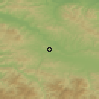Shaded relief of the 52 km around Caparde, drawn from the GMTED2010 grid