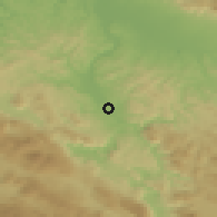 Shaded relief of the 52 km around Čaplje, drawn from the GMTED2010 grid