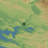 Shaded relief of the 52 km around Čapljina, drawn from the GMTED2010 grid