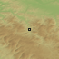 Shaded relief of the 52 km around Careva Ćuprija, drawn from the GMTED2010 grid