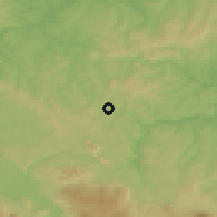 Shaded relief of the 52 km around Čava, drawn from the GMTED2010 grid
