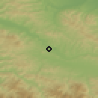Shaded relief of the 52 km around Babići, drawn from the GMTED2010 grid