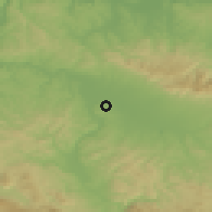 Shaded relief of the 52 km around Ćela, drawn from the GMTED2010 grid