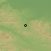 Shaded relief of the 52 km around Babunovići, drawn from the GMTED2010 grid