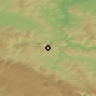 Shaded relief of the 52 km around Cerska, drawn from the GMTED2010 grid