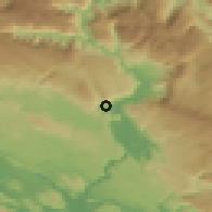 Shaded relief of the 52 km around Cim, drawn from the GMTED2010 grid