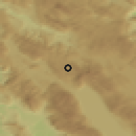 Shaded relief of the 52 km around Crnač, drawn from the GMTED2010 grid