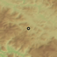 Shaded relief of the 52 km around Crnići, drawn from the GMTED2010 grid