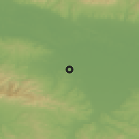 Shaded relief of the 51 km around Crveno Brdo, drawn from the GMTED2010 grid