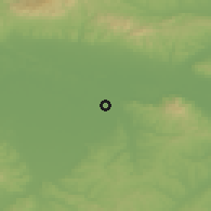 Shaded relief of the 51 km around Bajinci, drawn from the GMTED2010 grid