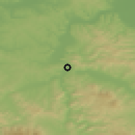 Shaded relief of the 52 km around Doboj, drawn from the GMTED2010 grid