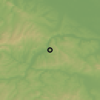 Shaded relief of the 51 km around Dobrljin, drawn from the GMTED2010 grid