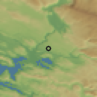 Shaded relief of the 52 km around Domanovići, drawn from the GMTED2010 grid