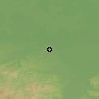 Shaded relief of the 52 km around Donja Čađavica, drawn from the GMTED2010 grid