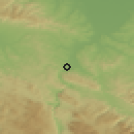 Shaded relief of the 52 km around Banja Luka, drawn from the GMTED2010 grid
