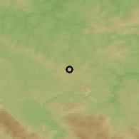 Shaded relief of the 52 km around Donja Koprivna, drawn from the GMTED2010 grid