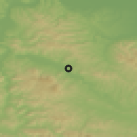 Shaded relief of the 52 km around Donja Lohinja, drawn from the GMTED2010 grid