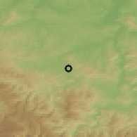 Shaded relief of the 52 km around Banja Vručica, drawn from the GMTED2010 grid