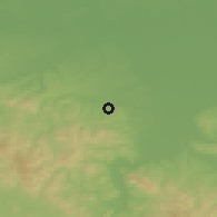 Shaded relief of the 52 km around Donja Trnova, drawn from the GMTED2010 grid