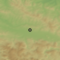 Shaded relief of the 52 km around Donje Dubrave, drawn from the GMTED2010 grid