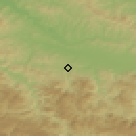 Shaded relief of the 52 km around Banovići, drawn from the GMTED2010 grid