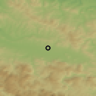 Shaded relief of the 52 km around Donje Vukovije, drawn from the GMTED2010 grid