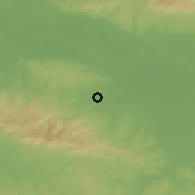 Shaded relief of the 51 km around Donji Podgradci, drawn from the GMTED2010 grid