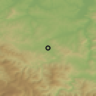 Shaded relief of the 52 km around Bardaci, drawn from the GMTED2010 grid