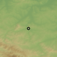 Shaded relief of the 52 km around Dragalovci, drawn from the GMTED2010 grid