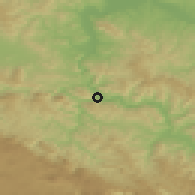 Shaded relief of the 52 km around Drinjača, drawn from the GMTED2010 grid