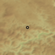 Shaded relief of the 52 km around Bare, drawn from the GMTED2010 grid