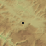 Shaded relief of the 52 km around Drozgometva, drawn from the GMTED2010 grid