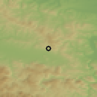Shaded relief of the 52 km around Dubnica, drawn from the GMTED2010 grid
