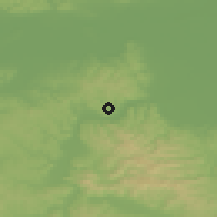 Shaded relief of the 52 km around Dugo Polje, drawn from the GMTED2010 grid