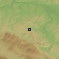 Shaded relief of the 52 km around Fajtovci, drawn from the GMTED2010 grid