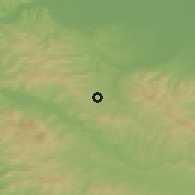 Shaded relief of the 52 km around Falešići, drawn from the GMTED2010 grid
