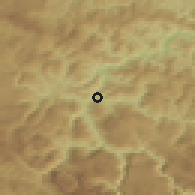 Shaded relief of the 52 km around Foča, drawn from the GMTED2010 grid
