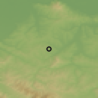 Shaded relief of the 52 km around Galjipovci, drawn from the GMTED2010 grid