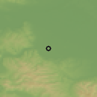 Shaded relief of the 52 km around Garevac, drawn from the GMTED2010 grid