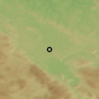 Shaded relief of the 52 km around Gata Ilidža, drawn from the GMTED2010 grid