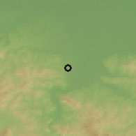 Shaded relief of the 52 km around Glavičice, drawn from the GMTED2010 grid