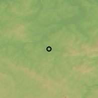 Shaded relief of the 51 km around Glinica, drawn from the GMTED2010 grid