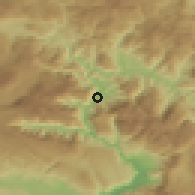 Shaded relief of the 52 km around Glogošnica, drawn from the GMTED2010 grid