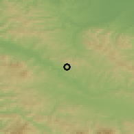 Shaded relief of the 52 km around Gnojnica, drawn from the GMTED2010 grid