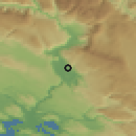 Shaded relief of the 52 km around Gnojnice, drawn from the GMTED2010 grid