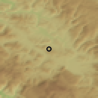 Shaded relief of the 52 km around Goduša, drawn from the GMTED2010 grid