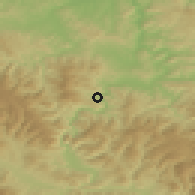 Shaded relief of the 52 km around Golubinja, drawn from the GMTED2010 grid