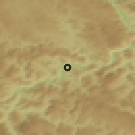 Shaded relief of the 52 km around Goražde, drawn from the GMTED2010 grid