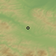 Shaded relief of the 52 km around Gornja Dobošnica, drawn from the GMTED2010 grid