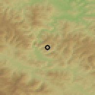 Shaded relief of the 52 km around Gornja Gračanica, drawn from the GMTED2010 grid